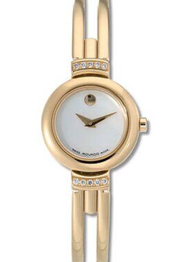 Movado Preowned Harmony 10P Diamond Mother of Pearl Ladies Quartz Watch 0604443